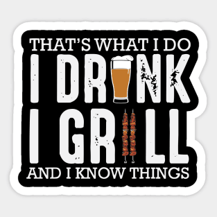 Funny Drinking And Grilling Design, Gift For Husband Sticker